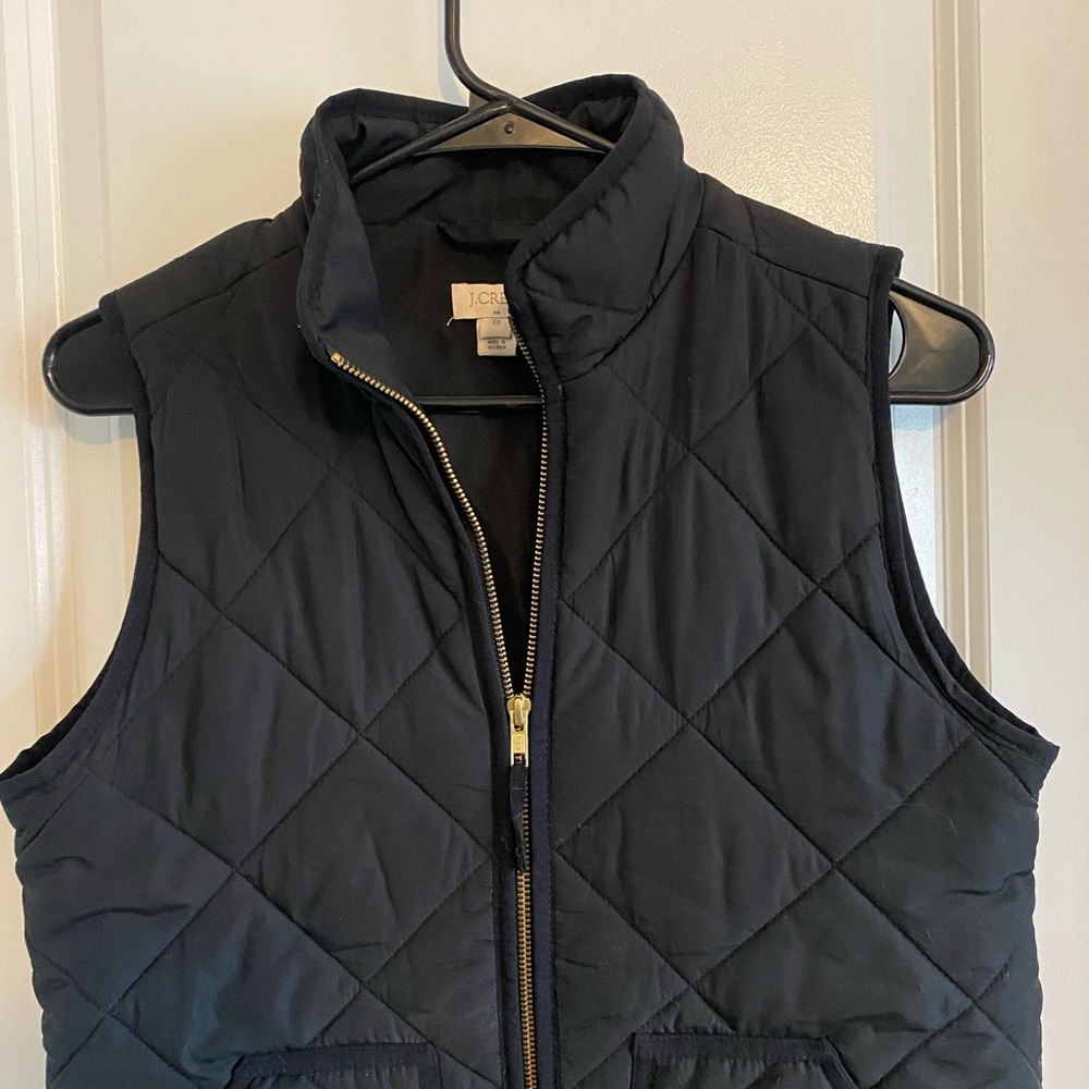J Crew Black Quilted Vest